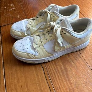 Light yellow and White Nike women’s dunks